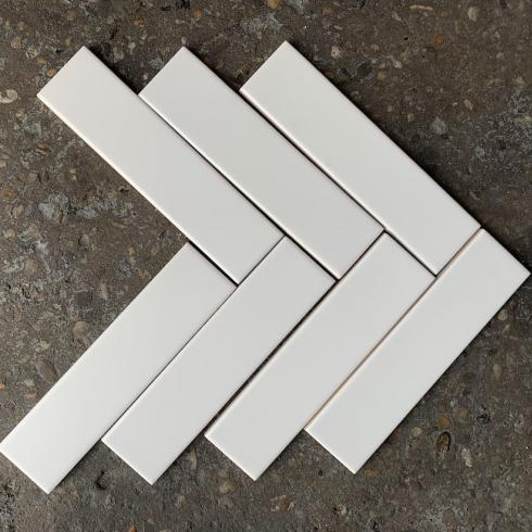     Liso mat wit strakke tegel met rechte randen 5 x 20 cm per 0,5 m2
