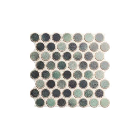     Penny keramische tegelrondjes zeegroene mix glanzend 30,9 x 30,9 cm per 0,86 m2

