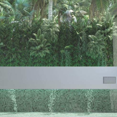     Glasmozaïek Bali Stone mat groen gemeleerd 5 x 5 cm op matje per 0,98 m2

