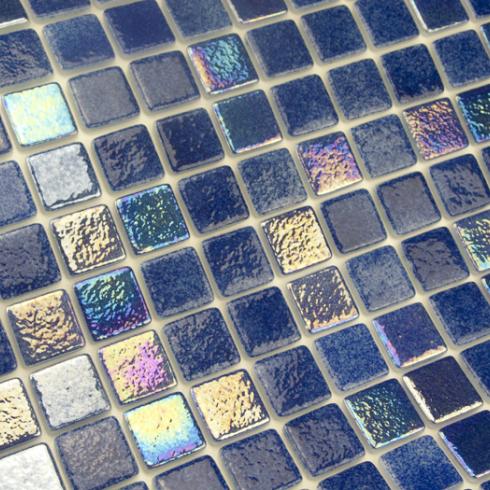 PS IRIS blauw ARGA mozaiek mix donkerblauw parelmoer 2,5 2,5 zwembad online bestellen - TEGELinfo