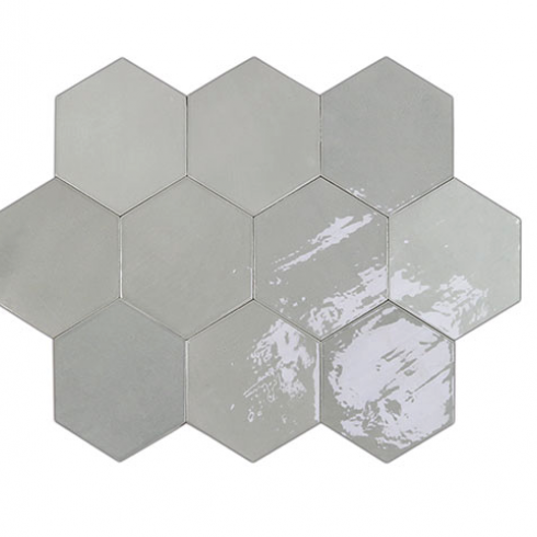     Cairo Hexagon grijs glanzende mix wandtegeltje 10,7 x 12,4 cm per 0,38 m2
