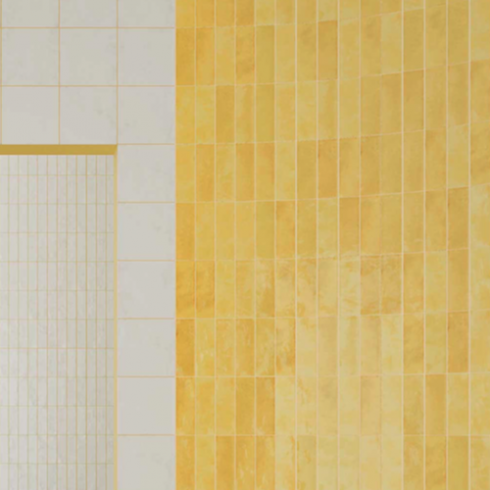     Bejmat-look visgraat geel glanzende wand-en vloertegel 5 x 15 cm per 0,47 m2

