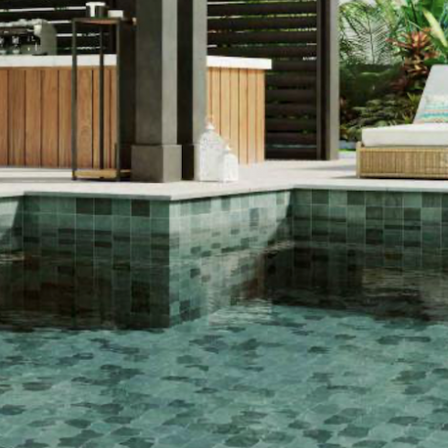     Bali groen matte vloertegel 16,5 x 16,5 cm met 4 op 1 tegel 33 x 33 cm per m2
