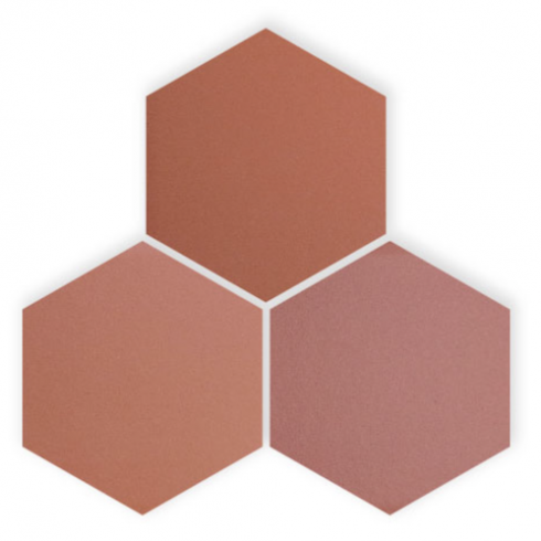     Hexagon mat koraalrood oranje mix 14 x 16 cm vloertegel & wandtegel per 0,43 m2
