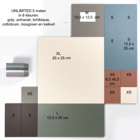     Unlimited M ash grijs mat strakke vloertegel wandtegel 12,5 x 12,5 cm per 0,609 m2
