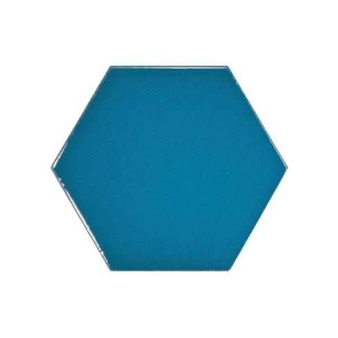     Luxor hexagon petrolblauw glanzend tegeltje 10,7 x 12,4 cm per 0,5 m2
