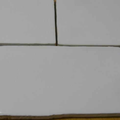     ..Half Tile white wit glanzend 7,5 x 15 cm per 0,68 m2

