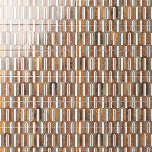     Boheme Art-deco arco oranje bruine wandtegel 10 x 30 cm per m2
