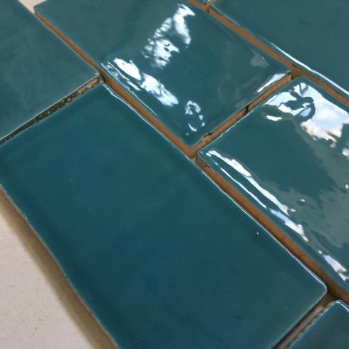     Half tile Handmade blue 7,5 x 15 cm per 0,72 m2 SALE
