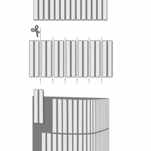     Stripes wijnbar rond lichtgrijs glanzend 15 x 30 cm per 0,9 m2
