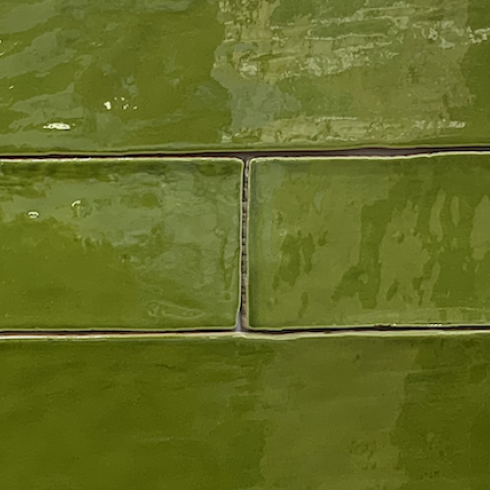     Half tile jungle green pistache 7,5 x 30 cm visgraat per m2

