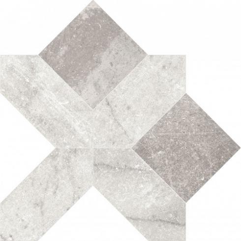     Modern Age hexalarge wit lichtgrijs marmerlook met grijs op matje 39 x 39 cm per 0,72 m2
