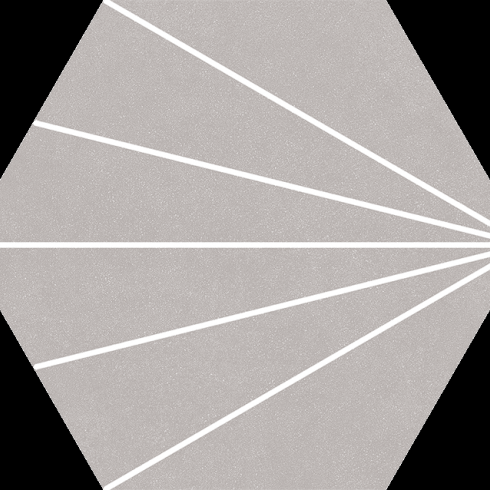 
    6 hoek tegel mini-intrige grijs met wit lijnenspel keramische hexagon 22,5 x 25,9 cm

