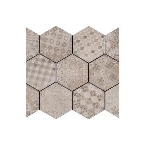     Hexagonaal Rewind beige decor 18,2 x 21 cm per m2
