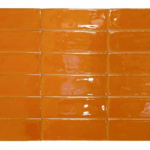     Bejmat look Fez glanzend oranje 5x15cm wand- en vloertegel per 0,45m2

