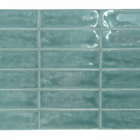     Bejmat look Fez glanzend blauw-groen 5x15cm wand- en vloertegel per 0,45m2
