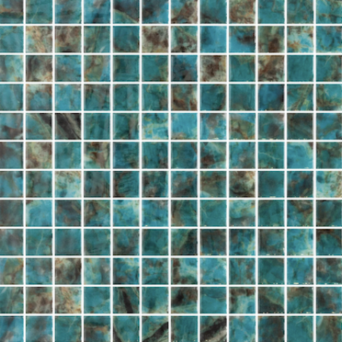     Kensi turquoise glanzend mozaïek 2,5 x 2,5 cm per 2 m2
