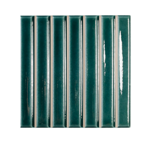     Small stripes teal blauw donkergroen glanzende wandtegel 11,6 x 11,6 cm per 0,4 m2 
