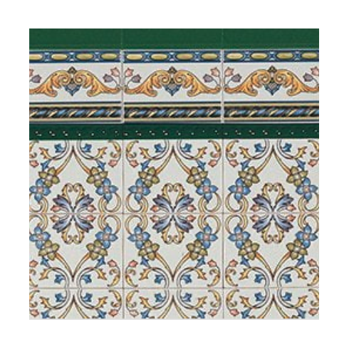     Andalusische moorse Cordon Verde tegelstrip 3 x 20 cm per stuk
