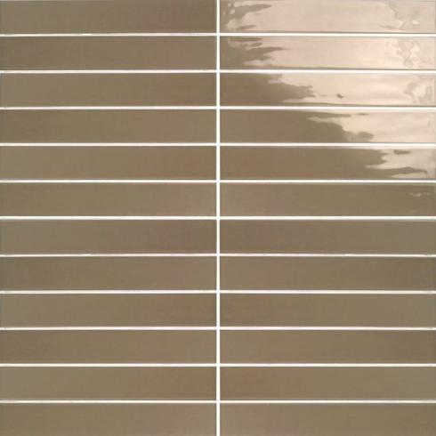     Small tile Neonova wandtegel 5x30cm glanzend in licht choclade per 0,51m2
