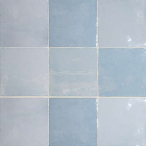     Crafted square blue blauw glanzende tegelmix 10 x 10 cm per 1,08 m2
