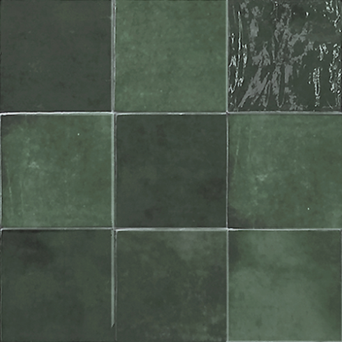     Crafted square bosgroen glanzende tegelmix 10 x 10 cm per 0,62 m2
