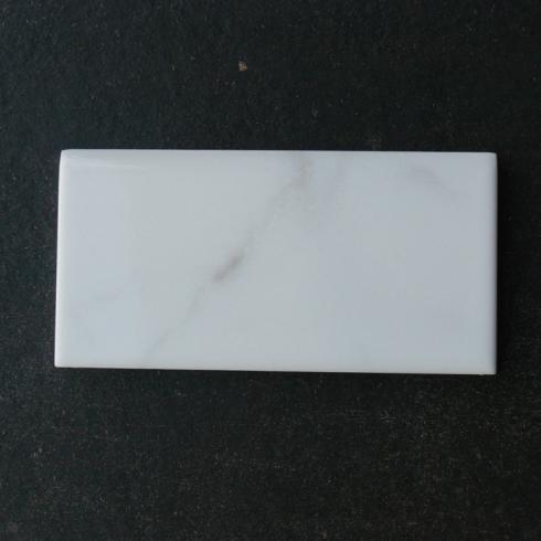     Marmer look wit glanzend bullnose 1 afgewerkte kant 7,5 x 15 cm
