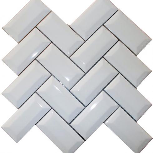     Mini-metrotegel wit glanzend 5 x 10 cm op matje per m2
