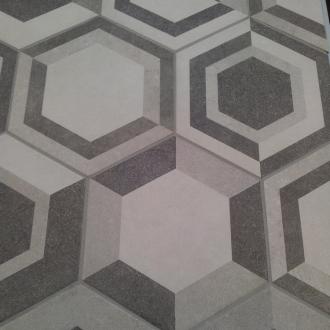Hexagonaal Rewind grijs decor 18,2 x 21 cm per m2