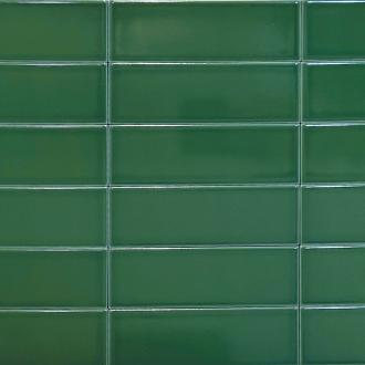 Bejmat look 5x15cm New York glanzende groene wand- en vloertegel per 0,45m2