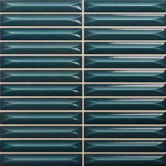     Small stripes Arcade mix petrol blue glanzend stripes wandtegel 20 x 20 cm  per m2
