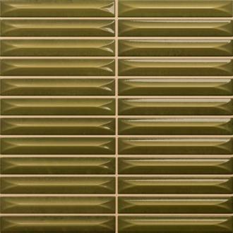     Small stripes Arcade mix mosgroene glanzend stripes wandtegel 20 x 20 cm  per m2
