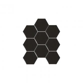 Luxor hexagon zwart glanzend tegeltje 10,7 x 12,4 cm per matje